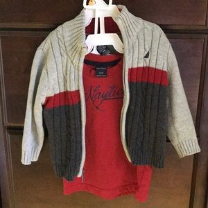 Matching T-shirt and sweater Nautica 12 month boys